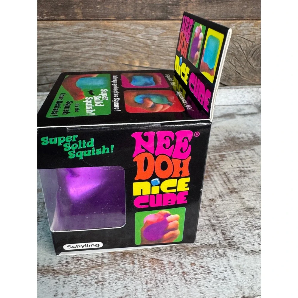 Schylling NeeDoh Nice Cube VIRAL Purple Squishy Stress Toy Brand New In Box NIB